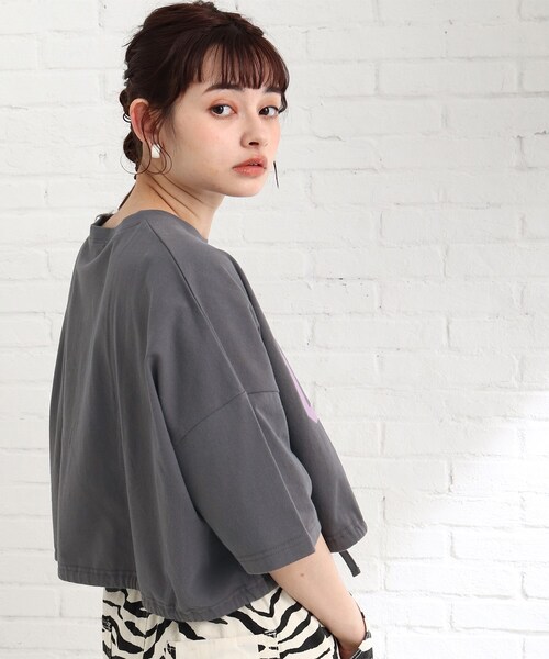 Cutie Blonde(キューティーブロンド)の「◆裾ギャザー短丈Tシャツ(Tシャツ/カットソー・レディース・ダークグリーン/オフホワイト/グレー系その他・00)」の20枚目の写真