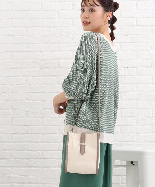 SHOO・LA・RUE（シューラルー）の「◆キャンバスショルダーバッグ（ショルダーバッグ・レディース・サンドベージュ/ダークグリーン/イエロー・00）」の7枚目の写真