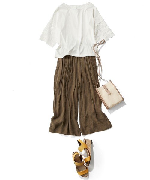 SHOO・LA・RUE（シューラルー）の「◆キャンバスショルダーバッグ（ショルダーバッグ・レディース・サンドベージュ/ダークグリーン/イエロー・00）」の18枚目の写真