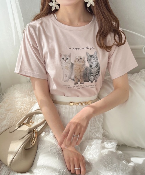 apres jour(アプレジュール)の「アソートキャットT【ZOZOTOWN限定アイテム】(Tシャツ/カットソー・レディース・ライトブルー/ピンク系その他/オフホワイト/ホワイト系その他/アイボリー/ライトピンク・X-LARGE/フリー)」の6枚目の写真