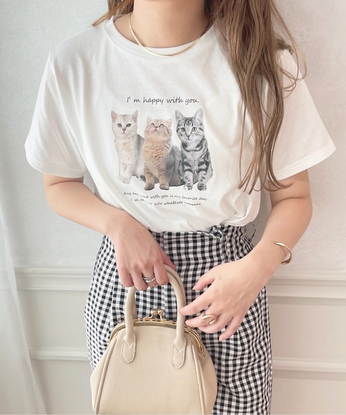 apres jour(アプレジュール)の「アソートキャットT【ZOZOTOWN限定アイテム】(Tシャツ/カットソー・レディース・ライトブルー/ピンク系その他/オフホワイト/ホワイト系その他/アイボリー/ライトピンク・X-LARGE/フリー)」の2枚目の写真