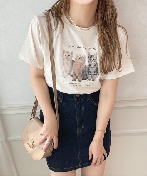 apres jour(アプレジュール)の「アソートキャットT【ZOZOTOWN限定アイテム】(Tシャツ/カットソー・レディース・ライトブルー/ピンク系その他/オフホワイト/ホワイト系その他/アイボリー/ライトピンク・X-LARGE/フリー)」の3枚目の写真