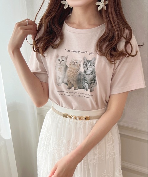 apres jour(アプレジュール)の「アソートキャットT【ZOZOTOWN限定アイテム】(Tシャツ/カットソー・レディース・ライトブルー/ピンク系その他/オフホワイト/ホワイト系その他/アイボリー/ライトピンク・X-LARGE/フリー)」の7枚目の写真