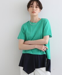 INDIVI | 【洗える】アシメシャツコンビTシャツ(Tシャツ/カットソー)