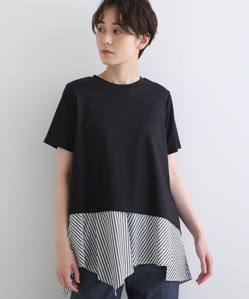 INDIVI（インディヴィ）の「◇【洗える】アシメシャツコンビT
