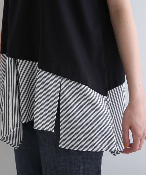 INDIVI(インディヴィ)の「◆【洗える】アシメシャツコンビTシャツ(Tシャツ/カットソー・レディース・ホワイト/ブラック/ネイビー/グリーン/ピンク系9・38/34/05/12/15 /13/19)」の12枚目の写真