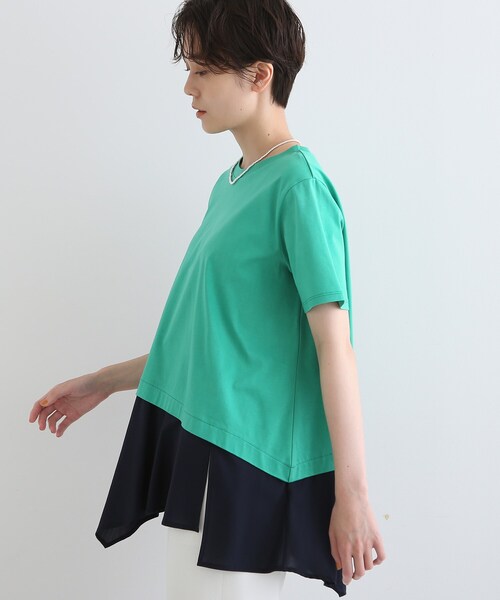 INDIVI(インディヴィ)の「◆【洗える】アシメシャツコンビTシャツ(Tシャツ/カットソー・レディース・ホワイト/ブラック/ネイビー/グリーン/ピンク系9・38/34/05/12/15 /13/19)」の19枚目の写真