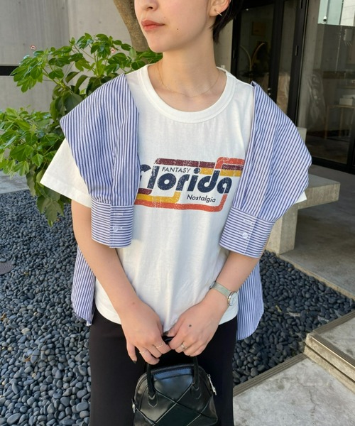 CIAOPANIC（チャオパニック）の「カジュアルダウンが叶う、ヴィンテージライクプリントTシャツ（Tシャツ/カットソー・レディース・ホワイト系その他/ホワイト系その他2/ホワイト系3・FREE）」の13枚目の写真