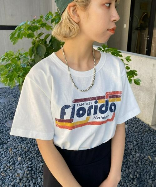 CIAOPANIC（チャオパニック）の「カジュアルダウンが叶う、ヴィンテージライクプリントTシャツ（Tシャツ/カットソー・レディース・ホワイト系その他/ホワイト系その他2/ホワイト系3・FREE）」の9枚目の写真