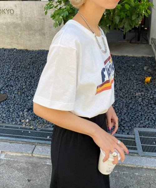 CIAOPANIC（チャオパニック）の「カジュアルダウンが叶う、ヴィンテージライクプリントTシャツ（Tシャツ/カットソー・レディース・ホワイト系その他/ホワイト系その他2/ホワイト系3・FREE）」の15枚目の写真