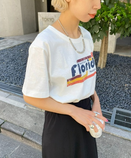 CIAOPANIC（チャオパニック）の「カジュアルダウンが叶う、ヴィンテージライクプリントTシャツ（Tシャツ/カットソー・レディース・ホワイト系その他/ホワイト系その他2/ホワイト系3・FREE）」の12枚目の写真
