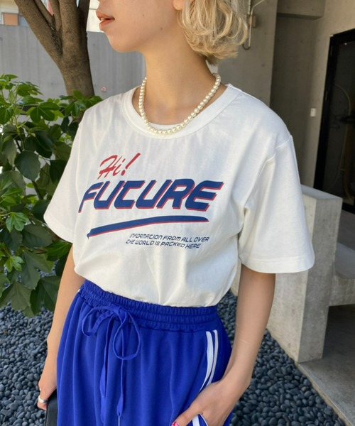 CIAOPANIC（チャオパニック）の「カジュアルダウンが叶う、ヴィンテージライクプリントTシャツ（Tシャツ/カットソー・レディース・ホワイト系その他/ホワイト系その他2/ホワイト系3・FREE）」の4枚目の写真