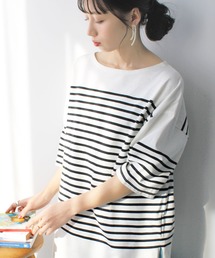 パネルボーダーハーフスリーブTシャツ