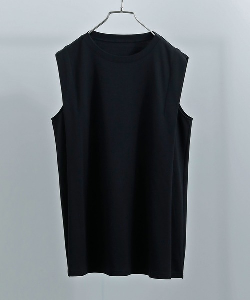 Fashion Letter(ファッションレター)の「シルケットライク ノースリーブ トップス(Tシャツ/カットソー・レディース・アイボリー/サンドベージュ/ライトグリーン/ブラック・M)」の11枚目の写真
