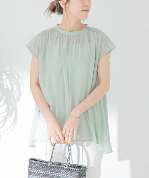 URBAN RESEARCH Sonny Label（アーバンリサーチサニーレーベル）の「ギャザーチュニックフレンチブラウス（シャツ/ブラウス・レディース・ピンク/ミント/オフホワイト/ブラック・FREE）」の3枚目の写真