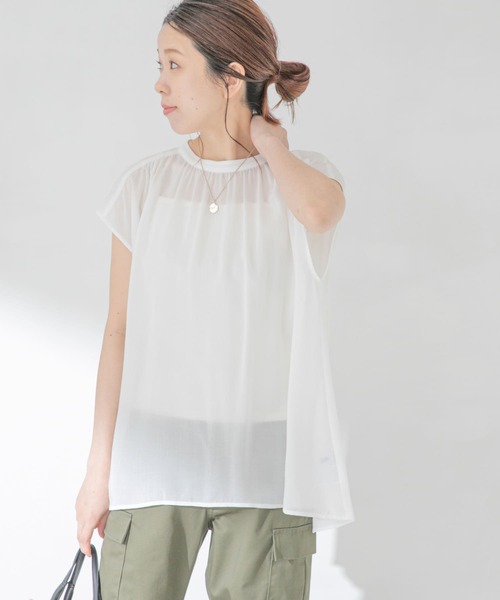 URBAN RESEARCH Sonny Label（アーバンリサーチサニーレーベル）の「ギャザーチュニックフレンチブラウス（シャツ/ブラウス・レディース・ピンク/ミント/オフホワイト/ブラック・FREE）」の6枚目の写真