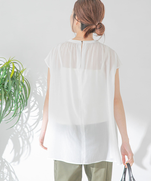 URBAN RESEARCH Sonny Label（アーバンリサーチサニーレーベル）の「ギャザーチュニックフレンチブラウス（シャツ/ブラウス・レディース・ピンク/ミント/オフホワイト/ブラック・FREE）」の8枚目の写真