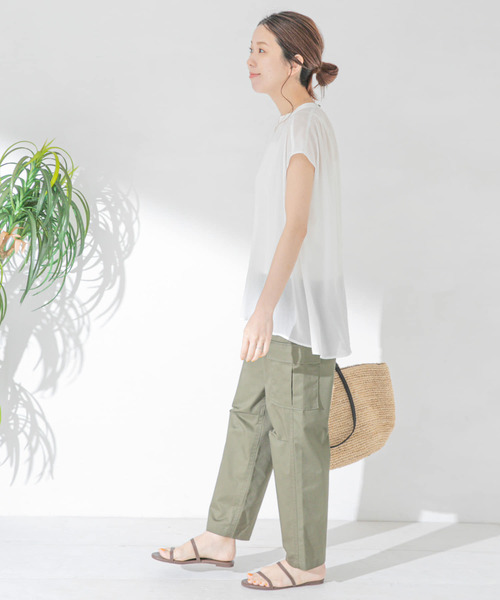 URBAN RESEARCH Sonny Label（アーバンリサーチサニーレーベル）の「ギャザーチュニックフレンチブラウス（シャツ/ブラウス・レディース・ピンク/ミント/オフホワイト/ブラック・FREE）」の10枚目の写真