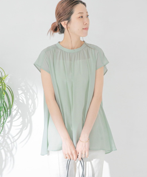 URBAN RESEARCH Sonny Label（アーバンリサーチサニーレーベル）の「ギャザーチュニックフレンチブラウス（シャツ/ブラウス・レディース・ピンク/ミント/オフホワイト/ブラック・FREE）」の18枚目の写真