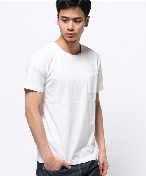 UNION STATION（ユニオンステーション）の「Uネックポケット無地Tシャツ（Tシャツ/カットソー・メンズ・ホワイト/ブラック/トップグレー/ブルー/レッド・LL/MEDIUM/LARGE）」の2枚目の写真