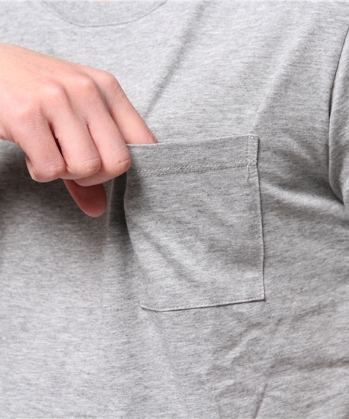 UNION STATION（ユニオンステーション）の「Uネックポケット無地Tシャツ（Tシャツ/カットソー・メンズ・ホワイト/ブラック/トップグレー/ブルー/レッド・LL/MEDIUM/LARGE）」の8枚目の写真