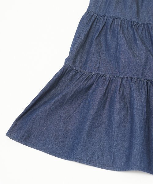 AS KNOW AS PINKY（アズノゥアズピンキー）の「デニムティアードスカート（デニムスカート・レディース・サックスブルー/ネイビー・FREE）」の8枚目の写真