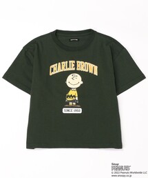 FREAK'S STORE | WEBオリジナル PEANUTS 別注 ビッグシルエット アーチロゴ プリントTシャツ/カレッジロゴ/チャーリー・ブラウン(Tシャツ/カットソー)