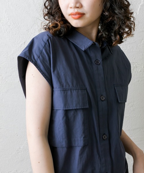 mystic（ミスティック）の「[mline] ノースリロングシャツワンピース（シャツワンピース・レディース・ベージュ/ネイビー・FREE）」の13枚目の写真