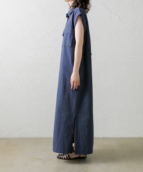 mystic（ミスティック）の「[mline] ノースリロングシャツワンピース（シャツワンピース・レディース・ベージュ/ネイビー・FREE）」の16枚目の写真