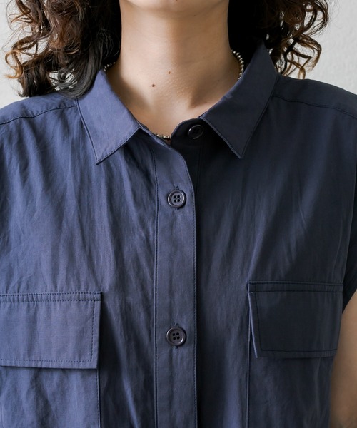 mystic（ミスティック）の「[mline] ノースリロングシャツワンピース（シャツワンピース・レディース・ベージュ/ネイビー・FREE）」の21枚目の写真