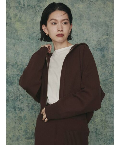 COTORICA（コトリカ）の「【THE DAYZ TOKYO】ショートニットパーカー【セットアップ対応】（パーカー・レディース・ブラック/ブラウン/ピンク・FREE）」の2枚目の写真