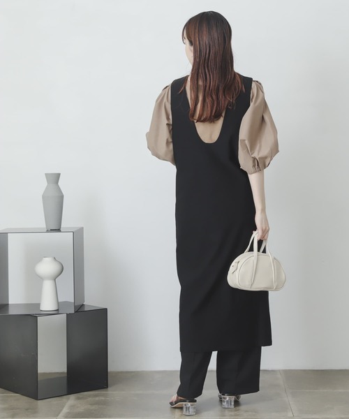 SENSE OF PLACE by URBAN RESEARCH（センスオブプレイスバイアーバンリサーチ）の「『One-C/低身長向けサイズ展開あり』2WAYストレッチジャンパースカート（ジャンパースカート・レディース・ブラック/ブルー/ライトベージュ・SHORT/ONE）」の19枚目の写真