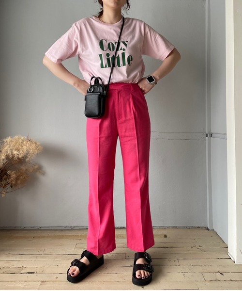 LOWRYS FARM(ローリーズファーム)の「カコウカレッジプリントTシャツ 352412(Tシャツ/カットソー・レディース・ホワイト/グレー/ピンク/アイボリー・FREE)」の9枚目の写真