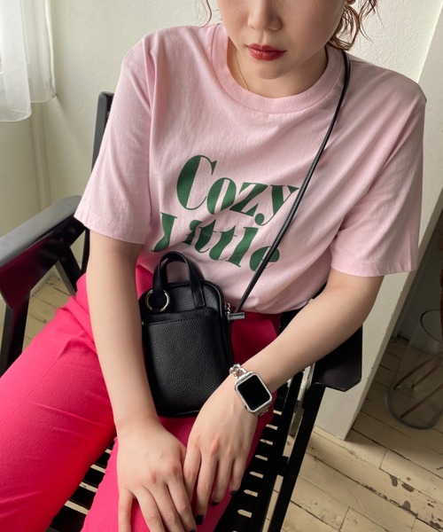 LOWRYS FARM(ローリーズファーム)の「カコウカレッジプリントTシャツ 352412(Tシャツ/カットソー・レディース・ホワイト/グレー/ピンク/アイボリー・FREE)」の7枚目の写真