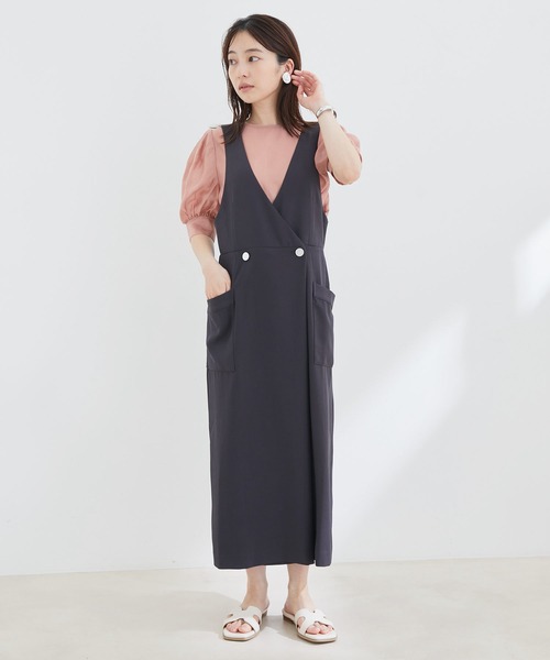 vis-`a-vis（ビサビ）の「【WEB限定】【SET】シアーブラウス＆ジャンスカセット（ジャンパースカート・レディース・チャコールグレー/ダークブラウン・FREE）」の20枚目の写真