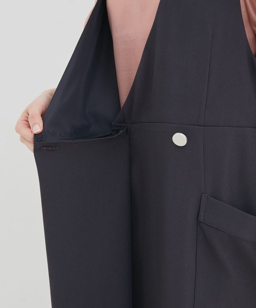 vis-`a-vis（ビサビ）の「【WEB限定】【SET】シアーブラウス＆ジャンスカセット（ジャンパースカート・レディース・チャコールグレー/ダークブラウン・FREE）」の8枚目の写真