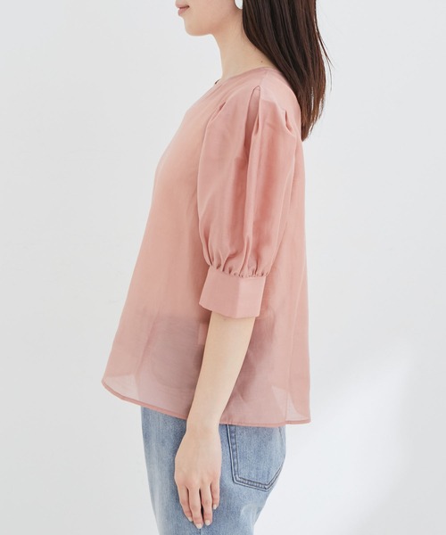 vis-`a-vis（ビサビ）の「【WEB限定】【SET】シアーブラウス＆ジャンスカセット（ジャンパースカート・レディース・チャコールグレー/ダークブラウン・FREE）」の5枚目の写真