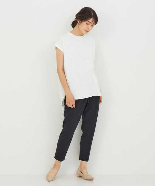 abahouse mavie（アバハウスマヴィ）の「綿天竺フレンチオーバーT（Tシャツ/カットソー・レディース・ブラック/パープル/ホワイト/チャコールグレー・フリー）」の7枚目の写真