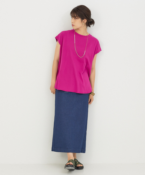 abahouse mavie（アバハウスマヴィ）の「綿天竺フレンチオーバーT（Tシャツ/カットソー・レディース・ブラック/パープル/ホワイト/チャコールグレー・フリー）」の17枚目の写真