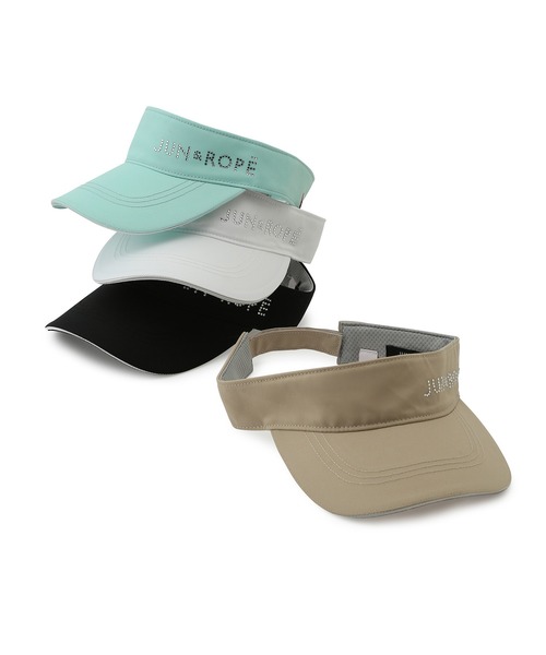 JUN&ROPE'（ジュンアンドロペ）の「ラインストーンロゴ　ツイルサンバイザー（サンバイザー・レディース・ホワイト/ブラック/ベージュ/ライトグリーン・FREE）」の12枚目の写真