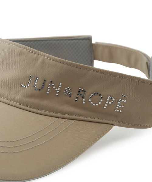 JUN&ROPE'（ジュンアンドロペ）の「ラインストーンロゴ　ツイルサンバイザー（サンバイザー・レディース・ホワイト/ブラック/ベージュ/ライトグリーン・FREE）」の6枚目の写真