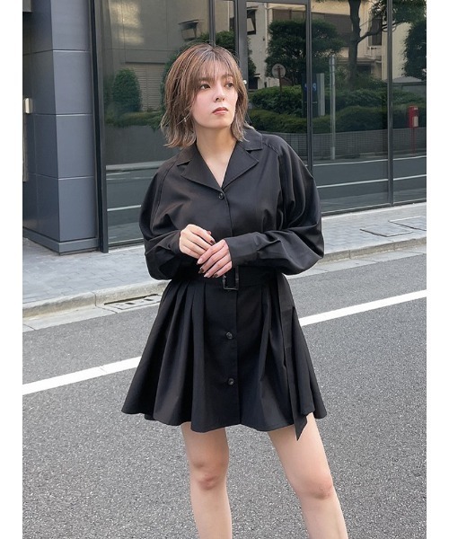 ENVYM（アンビー）の「ＡラインベルトシャツＯＰ（ワンピース・レディース・ブラック/ベージュ/チェック・FREE）」の14枚目の写真