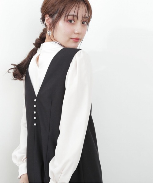 PROPORTION BODY DRESSING（プロポーションボディドレッシング）の「ミニティアードジャンパースカート / 1212240912（ワンピース・レディース・ブラック/ベージュ・MEDIUM/SMALL）」の2枚目の写真