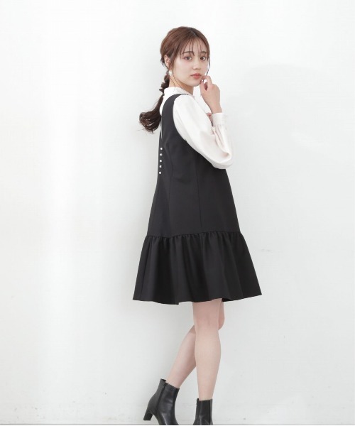 PROPORTION BODY DRESSING（プロポーションボディドレッシング）の「ミニティアードジャンパースカート / 1212240912（ワンピース・レディース・ブラック/ベージュ・MEDIUM/SMALL）」の4枚目の写真