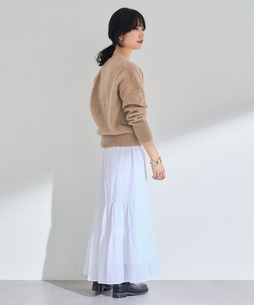 SHENERY（シーナリー）の「ティアードロングスカート（スカート・レディース・ホワイト/ブラック・FREE）」の12枚目の写真