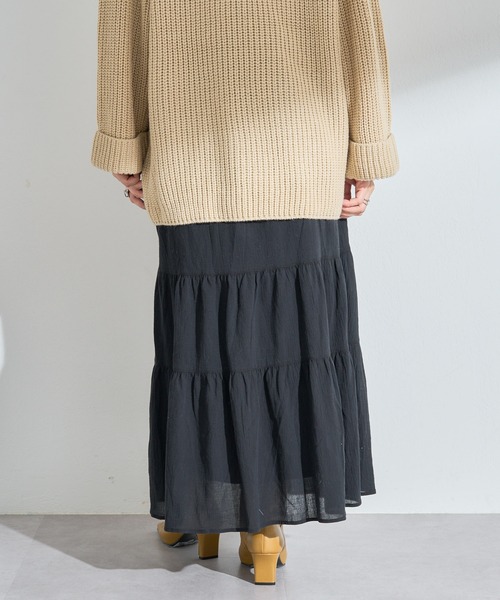 SHENERY（シーナリー）の「ティアードロングスカート（スカート・レディース・ホワイト/ブラック・FREE）」の15枚目の写真