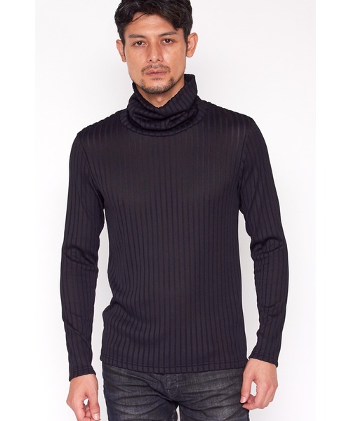 TORNADO MART（トルネードマート）の「TORNADO MART∴ワイドストライプタートルネックカットソー（Tシャツ/カットソー・メンズ・ホワイト/ワイン/ブラック・LL/L/M）」の3枚目の写真