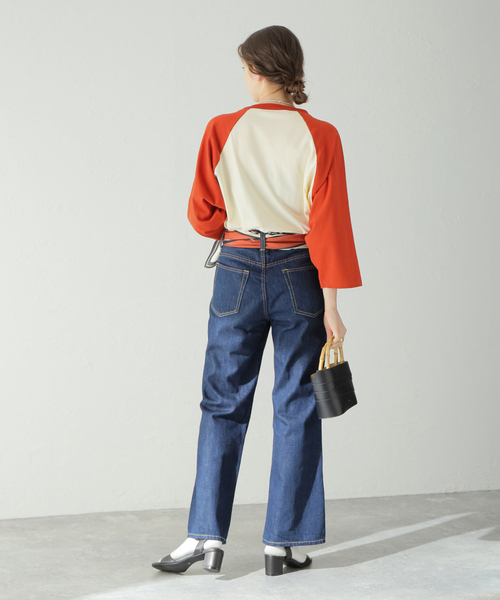 ALORE（アローレ）の「別注【ALORE/アローレ】ラグランT（Tシャツ/カットソー・レディース・オレンジ/ブラック/ブラウン/グリーン・FREE）」の11枚目の写真