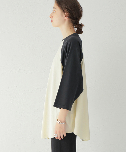 ALORE（アローレ）の「別注【ALORE/アローレ】ラグランT（Tシャツ/カットソー・レディース・オレンジ/ブラック/ブラウン/グリーン・FREE）」の13枚目の写真