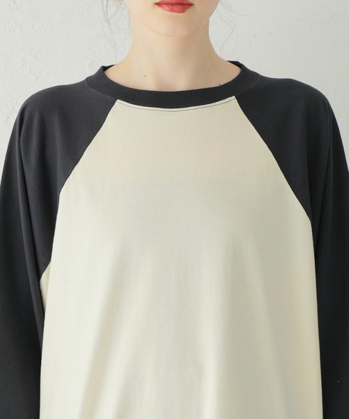 ALORE（アローレ）の「別注【ALORE/アローレ】ラグランT（Tシャツ/カットソー・レディース・オレンジ/ブラック/ブラウン/グリーン・FREE）」の15枚目の写真